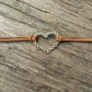 Heart Necklace, Suede Leather Choker